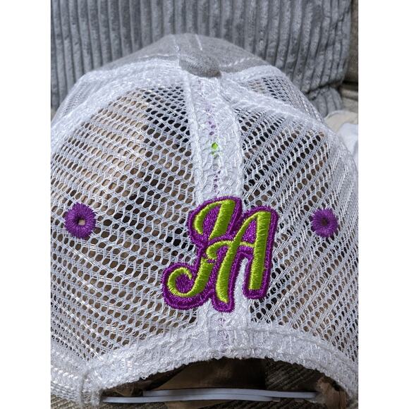 Jason Aldean Distressed Women's Baseball Hat Cap Snapback Mesh Back Pink Grey - Picture 5 of 8